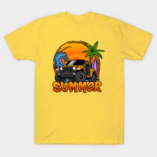 Orange Jeep Wrangler Summer Holiday T-Shirt